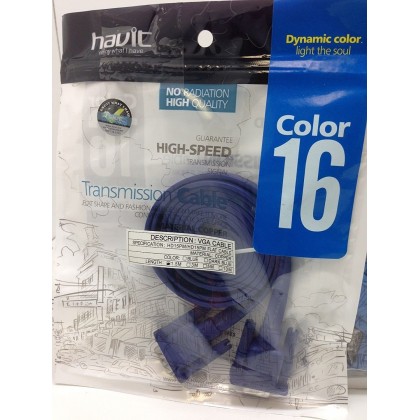 Havit 1.5M Flat Copper Blue Male to Male High Quality VGA Cable